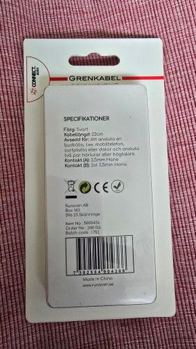 Grenkabel 3.5 mm-kontakt