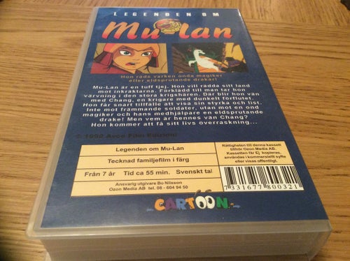 Legenden om Mu-LAN svensk tal VHS ny inplastad kassett