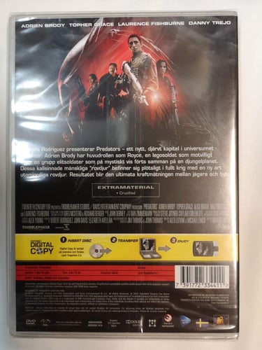 DVD Predators Robert Rodriguez Adrien Brody Svensk text INPLASTAD
