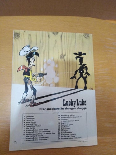 Lucky Lukes äventyr- skumt spel i Texas. printed 1976. Good plus