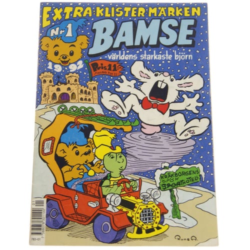Bamse - 1992 - NR 1 - Bilaga: Klistermärken