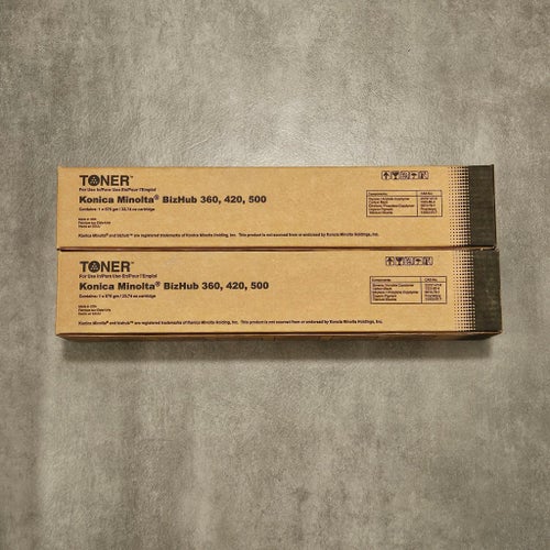 2 Stycken Konica Minolta Bizhub 360, 420, 500 Toner Svart Black