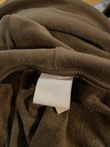 H&M brun mjukis huvtröja, storlek L fint skick
