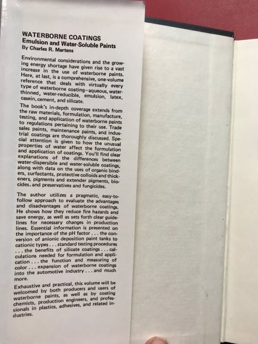 WATERBORNE COATINGS Emulsion and Water-Soluble Paints Reinhold van Nostrand