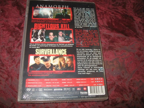 3 ST DVD FILMER (ANAMORPH + RIGHTEOUS KILL + SURVEILLANCE) 3-DISC DVD NY INPLAST