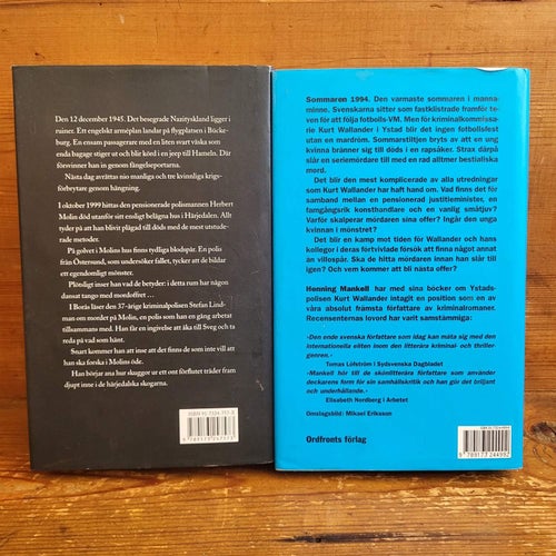 *Bokpaket* 2 st Henning Mankell Inbundna med omslag.