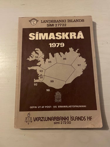Simaskra 1979 - Bunadarbanki Islands Simi 21200 - isländsk telefonkatalog /