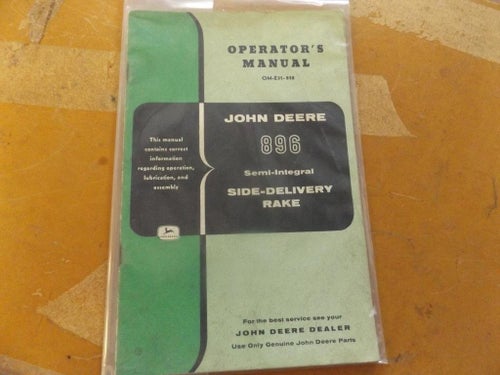 Operator's Manual John Deere 896 Semi-Integral Side-Delivery Rake