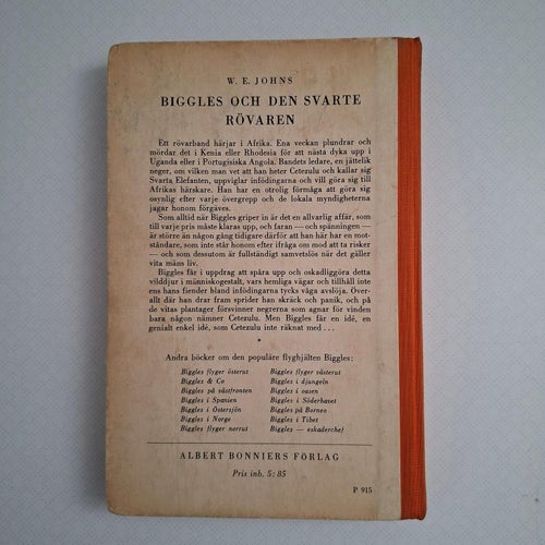 Biggles och den svarte rövaren (sv 1a) av W E Johns 1953