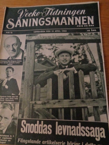 Såningsmannen nr15 1952 Snoddas Gösta Nordgren