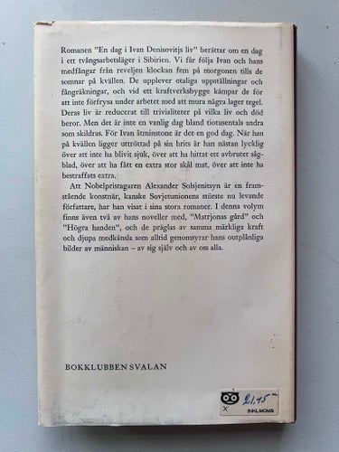 Alexander Solsjenitsyn - En dag i Ivan Denisovitjs liv (inbunden) bok