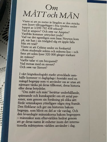 Om Mått och Män av Sten von Friesen, 1993