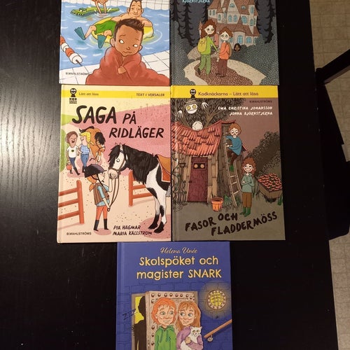Bokpaket: Saga på ridläger, Skolspöket och magister Snark
