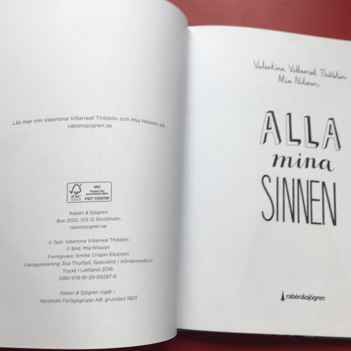ALLA MINA SINNEN Valentina Villarreal Tibblin Mia Nilsson 2016