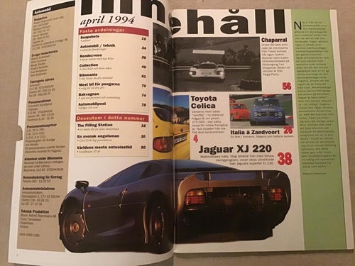 AUTOMOBIL NR 4 1994 CARL ERIK ASP,NYA CELICA,JAGUAR XJ220,HUNDKOJA,ROVER 2000