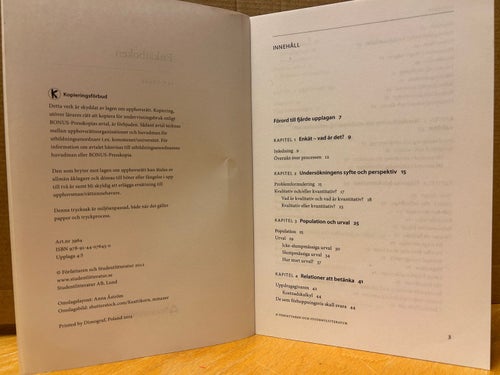 Enkätboken av Jan Trost. Bok. Very Fine plus