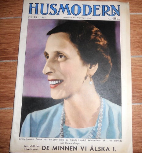 Husmodern nr49 1940 kronprinsessan Louise kungligt omslaget, mode