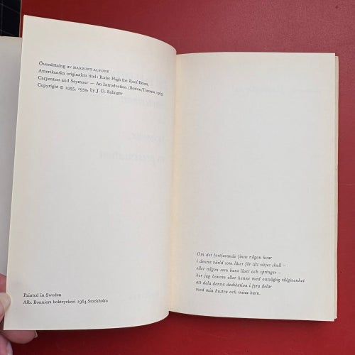 RES TAKBJÄLKEN HÖGT, TIMMERMÄN OCH SEYMOUR, en presentation J. D. Salinger