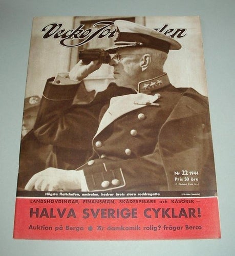 Vecko-Journalen nr 22 1944. Gustav V på framsidan.