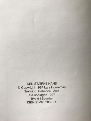 STARKE HANS fritt efter bröderna Grimm Lars Harneman 1997