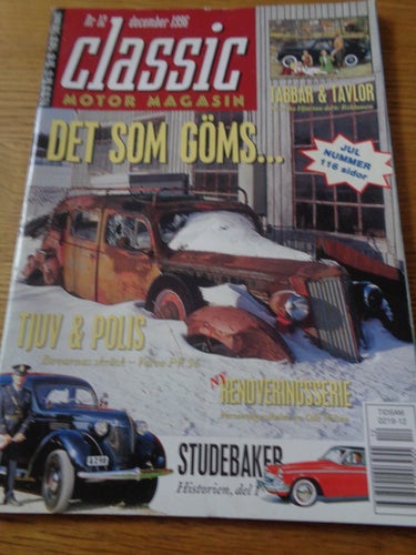 Classic Motor nr12 1996 Husqvarna modell 24, polisens bil Volvo PV 56, Goliath