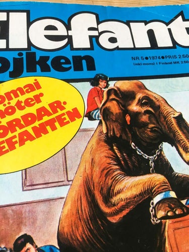 Elefantpojken x2. 1974. Nr 2 & 5. Serier/Tidning/Samling/Retro/Rare