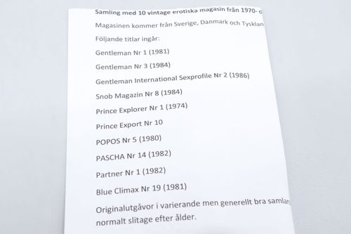 Erotiska tidningar, 10st, 1970/80-tal