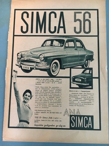 Simca 56 - 1956 annons