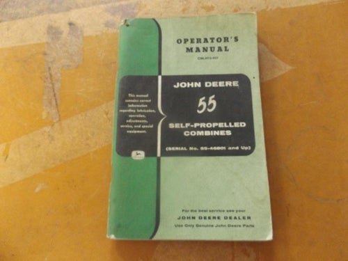 Operator's Manual John Deere 55 Self-Propelled Combine