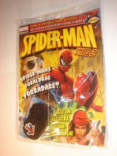 SPIDERMAN I ORIGINAL PLAST med leksak 2008 5 SPRUT KAMERA