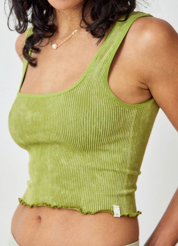 Urban Outfitters Out From Under Acid Wash Lettuce-Edge Cropped Top. Stl S. NY!