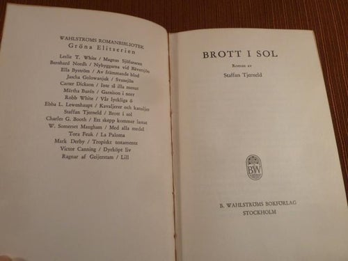 BROTT I SOL, S. TJERNELD, 1957,  BÖCKER