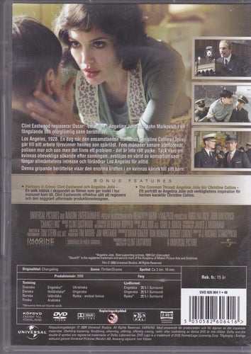 DVD / Changeling / Angelina Jolie, John Malkovich / Verklighetsbas. / Fint skick