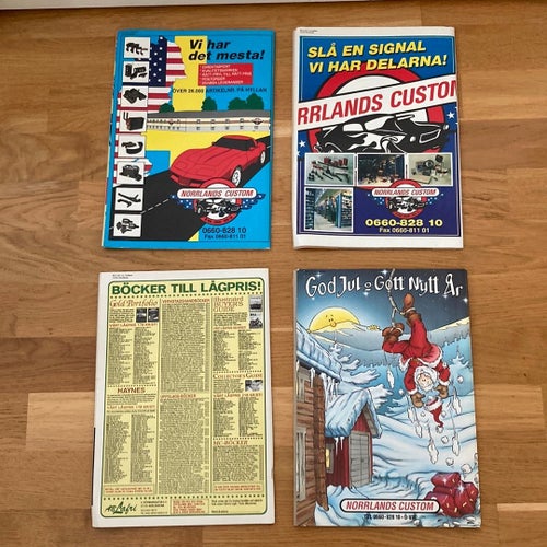 Fyra tidningar är Classic Motor Magasin från årgång 1996