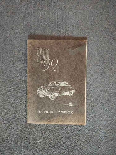 SAAB 92 Instruktionsbok, 1953