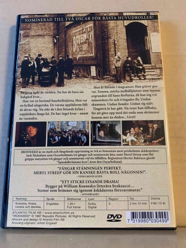 Ironweed, Dvd
