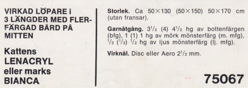 ** VIRKMÖNSTER ** SNYGG LÖPARE **