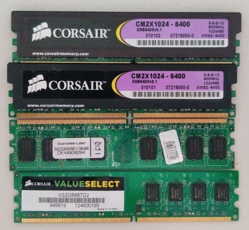 RAM Memory Modules DDR2 - Corsair and Elixir, 4 pcs