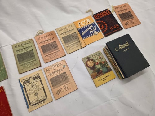 Samling svenska almanackor 1930–1970 – ICA m.fl. + årsföljd 1953-70