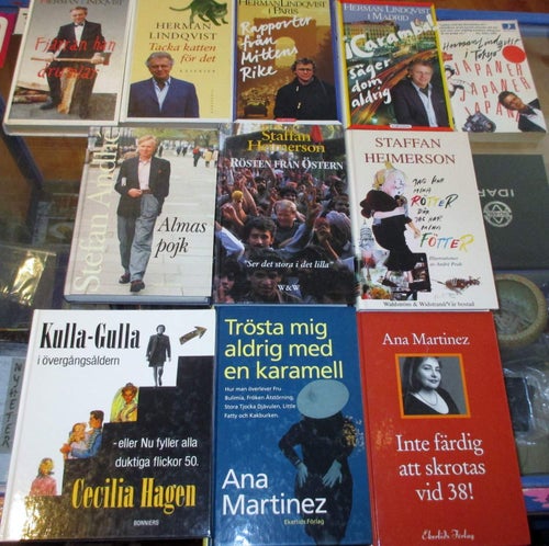 Svensk humor, stor samling, Herman Lindqvist, Stefan Andhé, Cecilia Hagen m fl