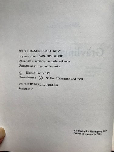 GRÄVLINGENS SKOG Elleston Trevor 1959