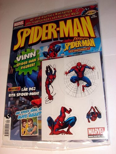 SPIDERMAN I ORIGINAL PLAST med leksak 2007 nr 9 MAGNETER