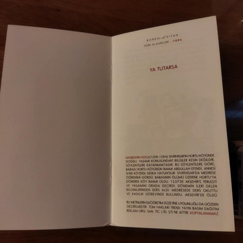 Nasreddin Hoca - Ya tutarsa, Very Fine. minibok på turkiska