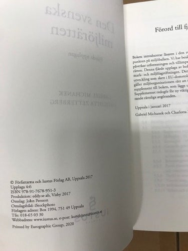 Den Svenska Miljörätten av Gabriel Michanek & Charlotta Zetterberg, 4:e upplagan
