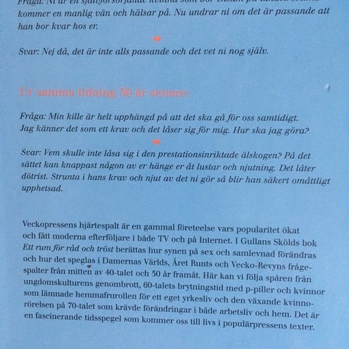 Ett rum för ro och tröst - Veckotidningarnas hjärtespalter 1940-talet till i dag