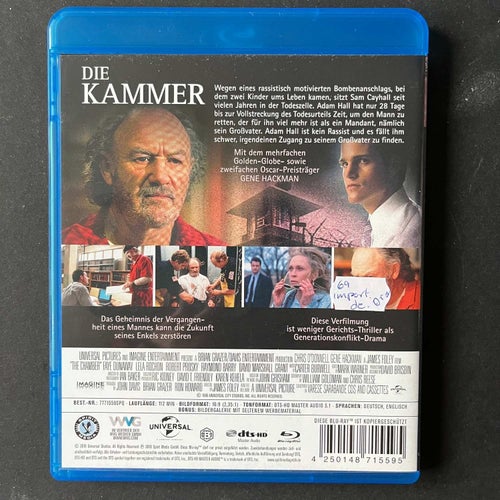 DIE KAMMER / THE CHABER. . BLU-RAY. IMPORT TYSKLAND. DRAMA