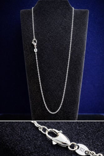 Silverkedja. Olika längder. Länk 1 mm