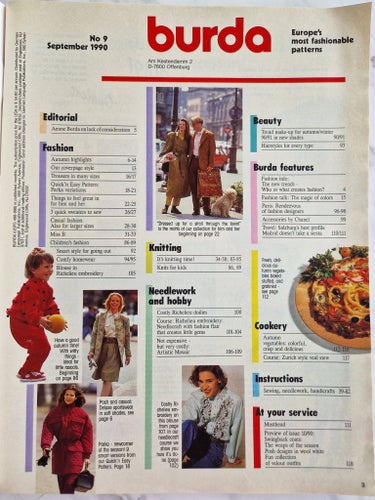 Burda Mönstertidning nr 09 1990
