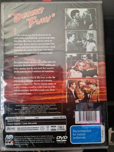 Desert Fury (1947) Lewis Allen med John Hodiak, Lizabeth Scott, Burt Lancaster.