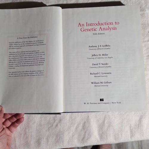 An Introduction to Genetic Analysis, Anthony J.F. Griffiths m.fl., 1993